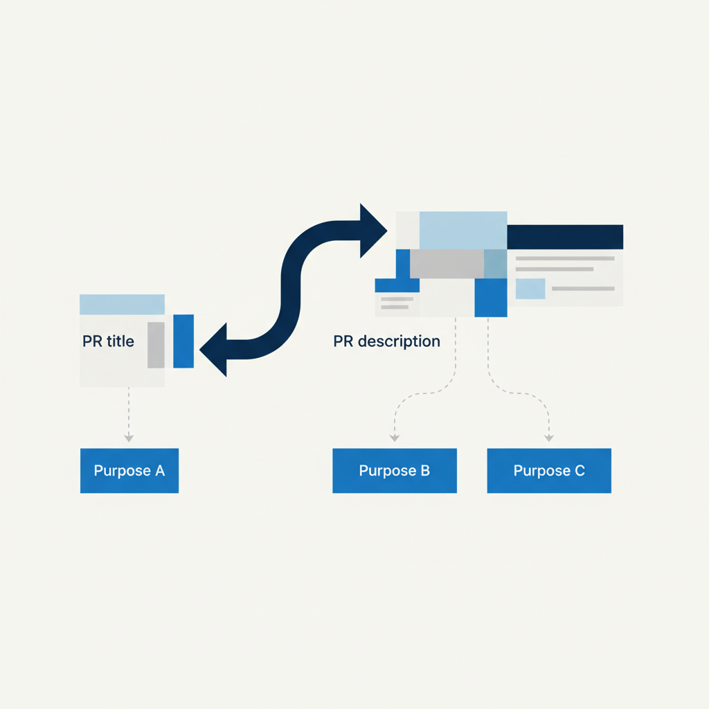 PR title vs PR description — purpose differs — illustration