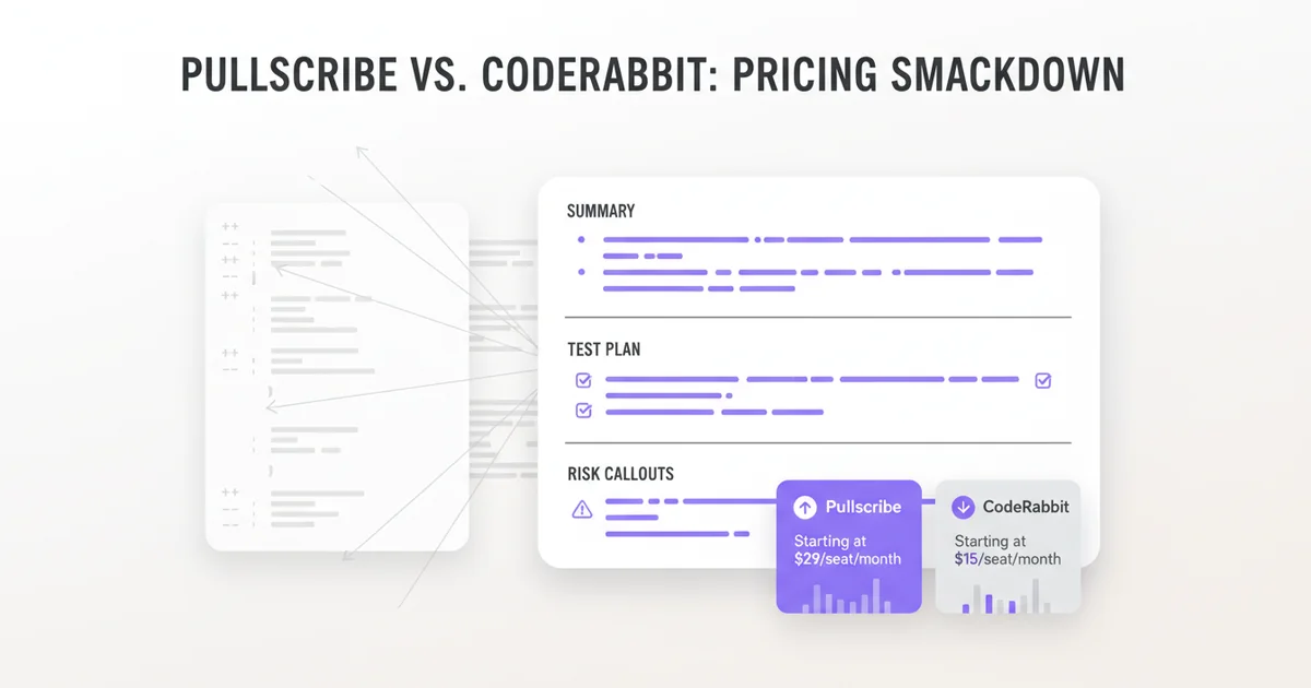 Pullscribe Pricing vs. CodeRabbit: A Practical Comparison for Engineers — illustration