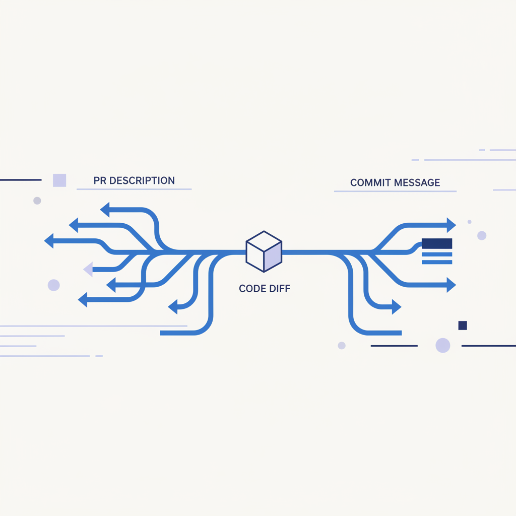 The Unsung Heroes: What to Put in a PR Description vs. Commit Message — illustration