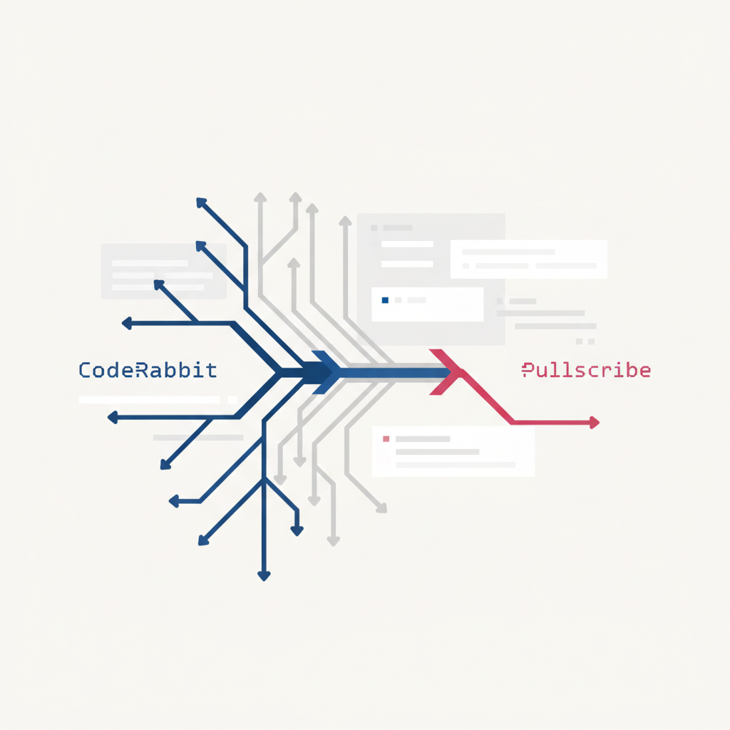 When to switch from CodeRabbit to Pullscribe for PRs — illustration